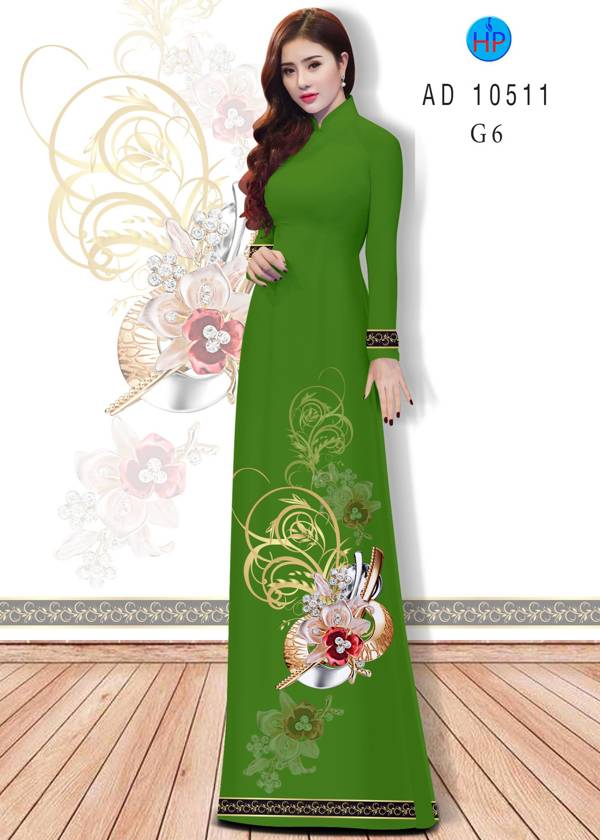 Vải Áo Dài Hoa Văn Vừa Ra  AD 10511