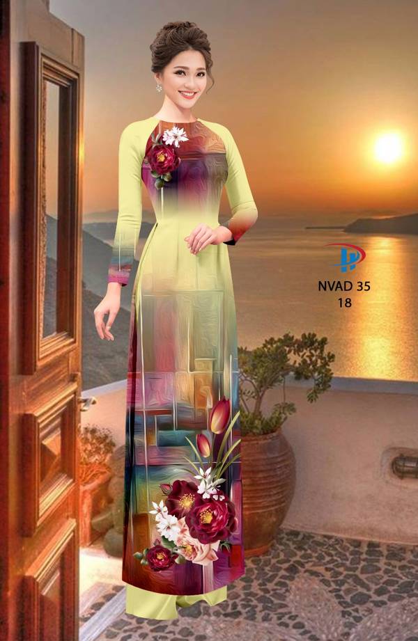 Vải Áo Dài Hoa In 3D Vừa Ra  AD NVAD35