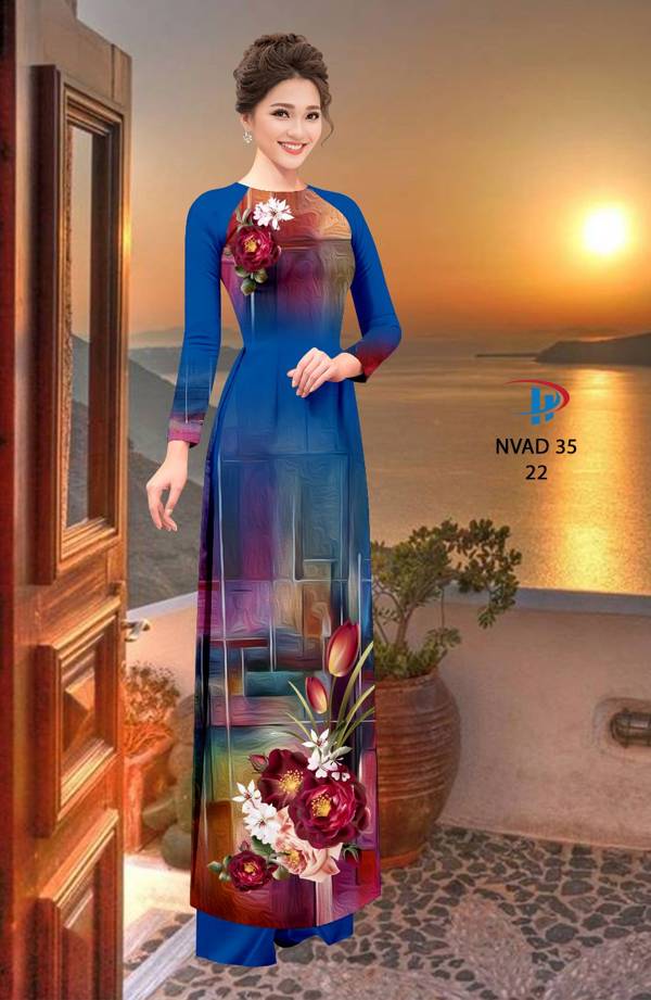 Vải Áo Dài Hoa In 3D Vừa Ra  AD NVAD35