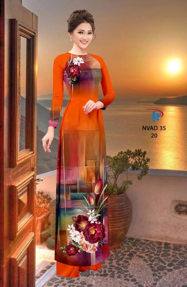 Vải Áo Dài Hoa In 3D Vừa Ra  AD NVAD35