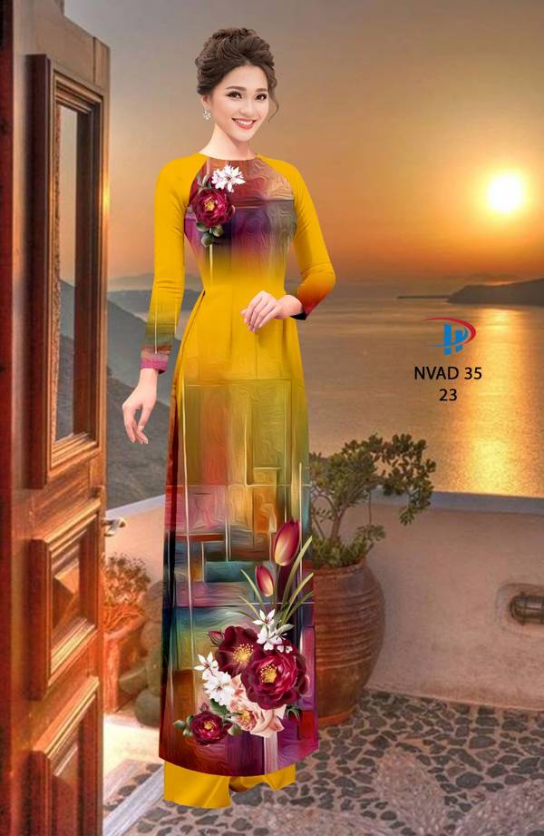 Vải Áo Dài Hoa In 3D Vừa Ra  AD NVAD35