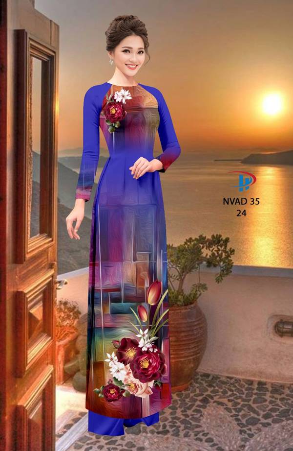 Vải Áo Dài Hoa In 3D Vừa Ra  AD NVAD35