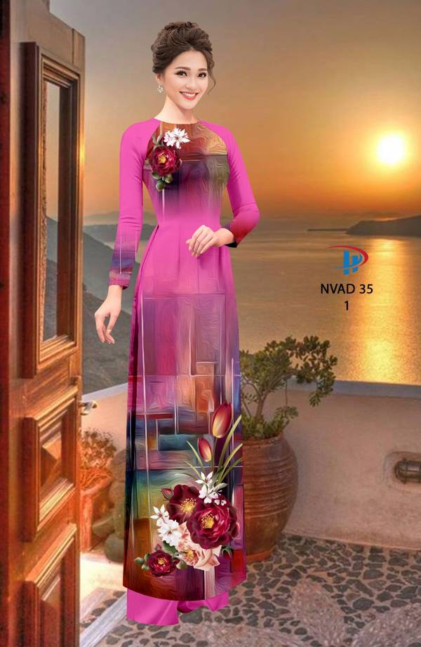 Vải Áo Dài Hoa In 3D Vừa Ra  AD NVAD35
