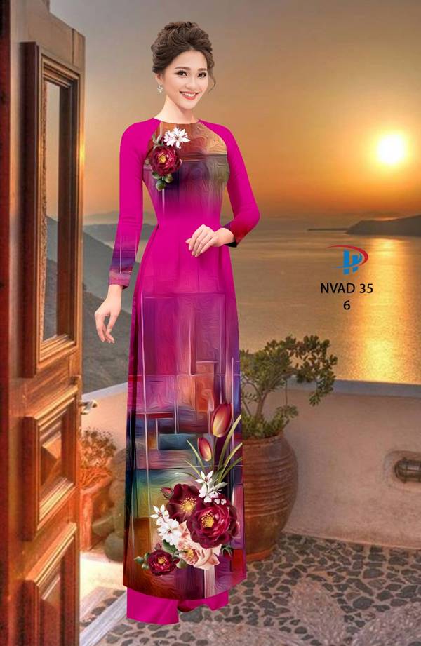Vải Áo Dài Hoa In 3D Vừa Ra  AD NVAD35
