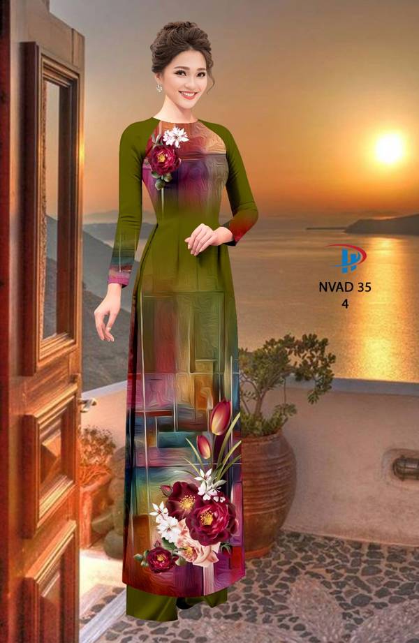 Vải Áo Dài Hoa In 3D Vừa Ra  AD NVAD35