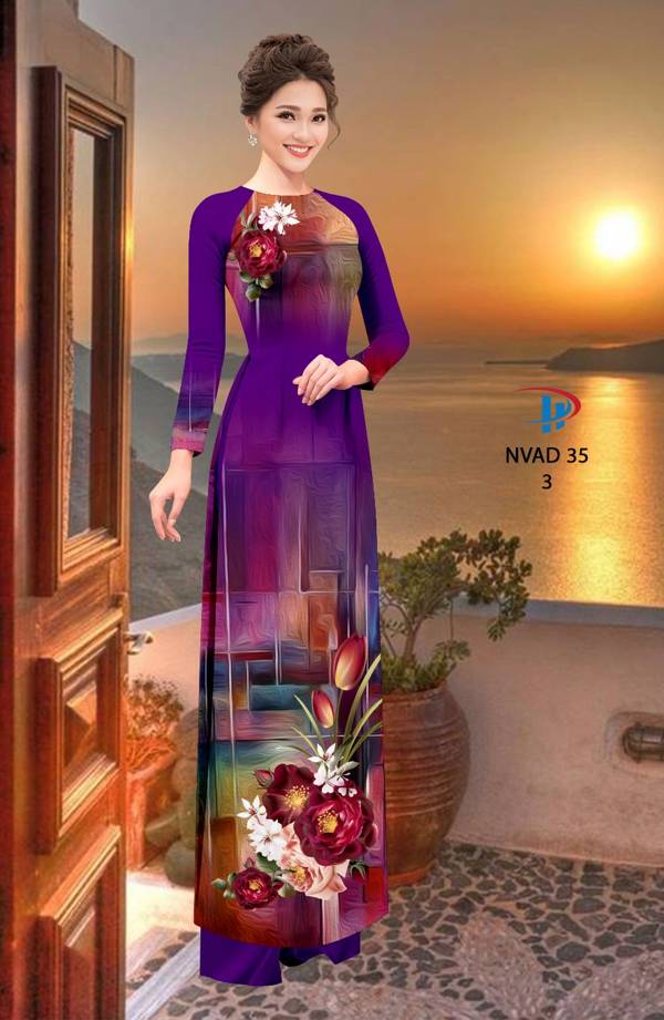 Vải Áo Dài Hoa In 3D Vừa Ra  AD NVAD35