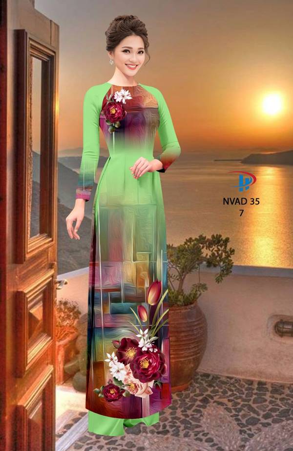 Vải Áo Dài Hoa In 3D Vừa Ra  AD NVAD35