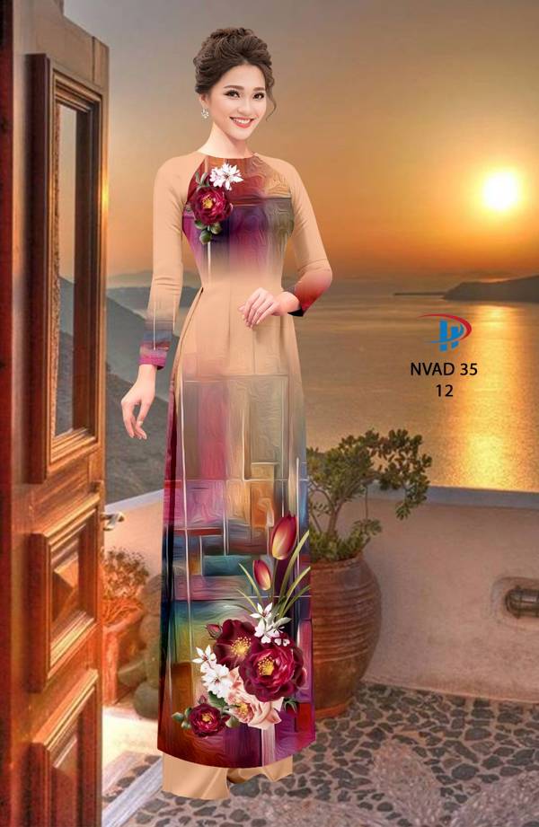 Vải Áo Dài Hoa In 3D Vừa Ra  AD NVAD35