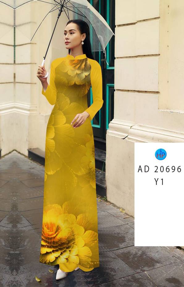 Vải Áo Dài Hoa In 3D Mới Ra AD 20696