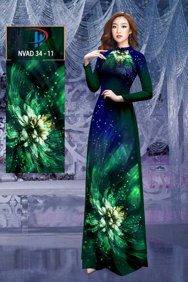 Vải Áo Dài Hoa In 3D Độc Đáo AD NVAD34