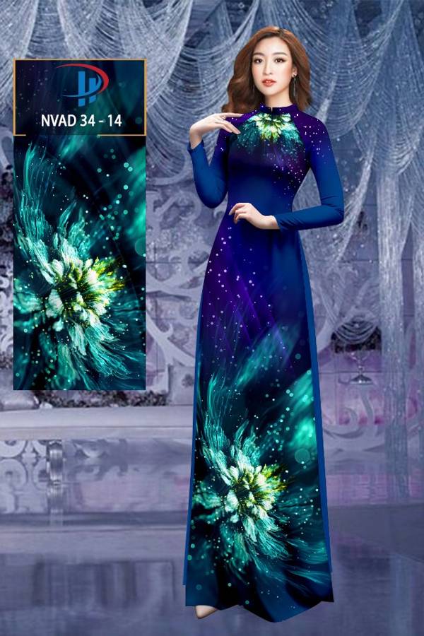 Vải Áo Dài Hoa In 3D Độc Đáo AD NVAD34