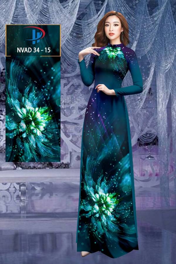 Vải Áo Dài Hoa In 3D Độc Đáo AD NVAD34