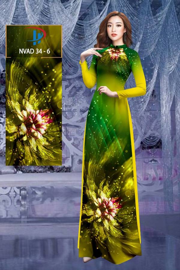 Vải Áo Dài Hoa In 3D Độc Đáo AD NVAD34