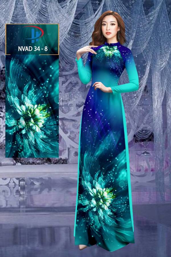 Vải Áo Dài Hoa In 3D Độc Đáo AD NVAD34