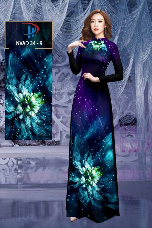 Vải Áo Dài Hoa In 3D Độc Đáo AD NVAD34
