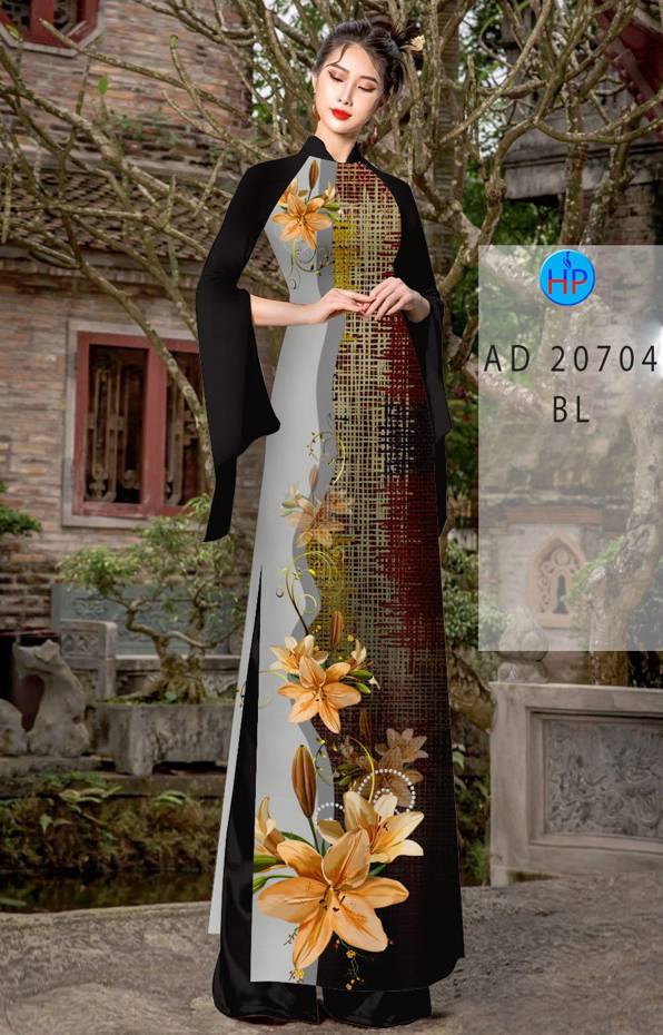 Vải Áo Dài Hoa In 3D Độc Đáo AD 20704