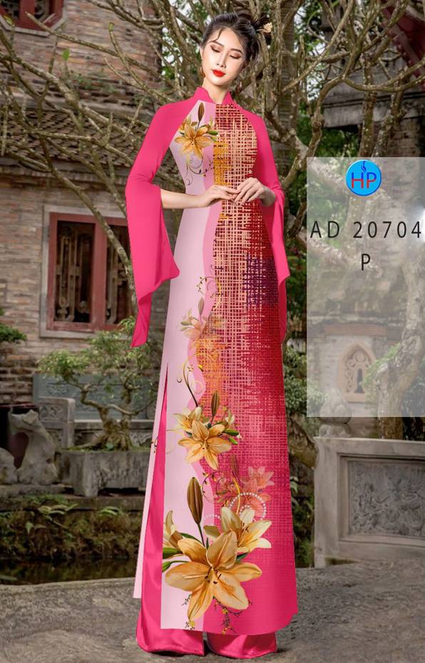 Vải Áo Dài Hoa In 3D Độc Đáo AD 20704