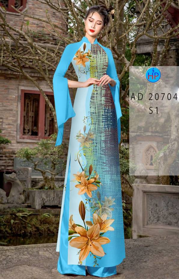 Vải Áo Dài Hoa In 3D Độc Đáo AD 20704