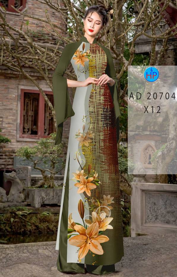 Vải Áo Dài Hoa In 3D Độc Đáo AD 20704