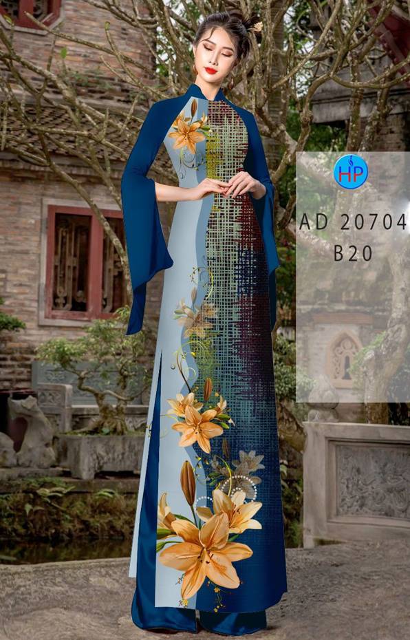 Vải Áo Dài Hoa In 3D Độc Đáo AD 20704