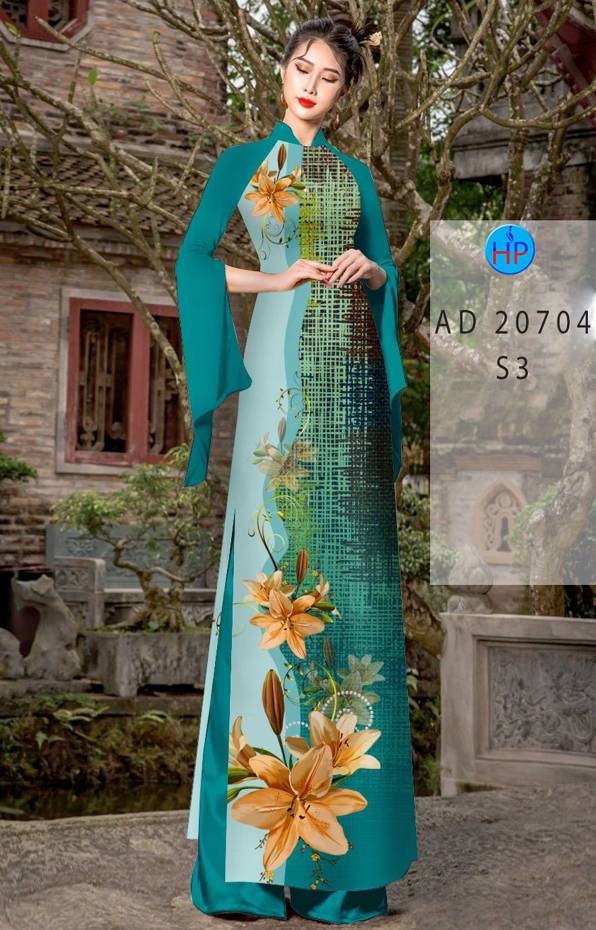 Vải Áo Dài Hoa In 3D Độc Đáo AD 20704