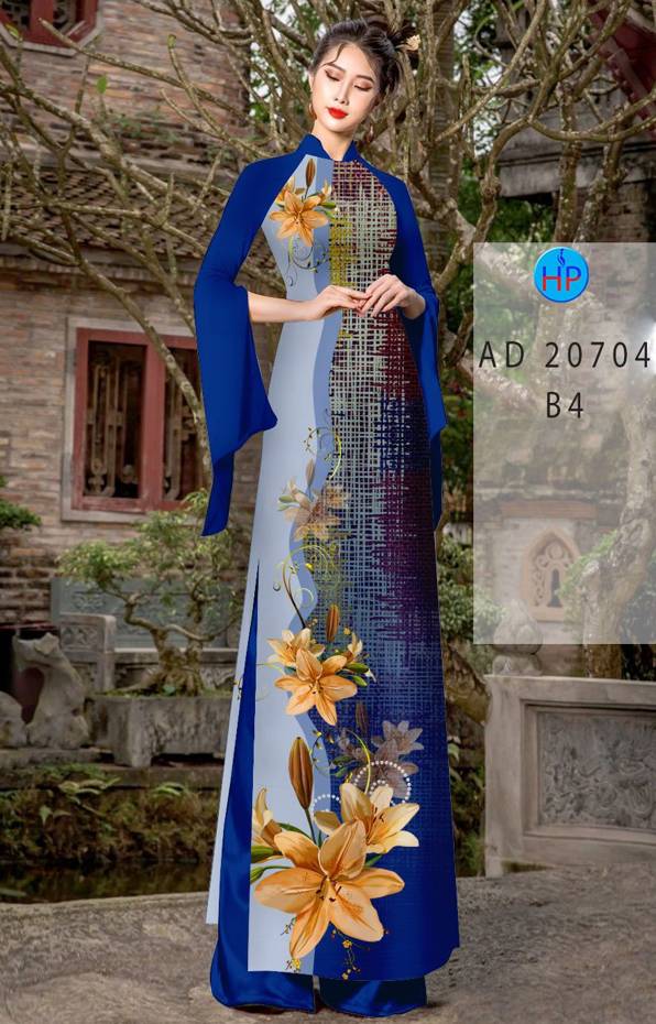 Vải Áo Dài Hoa In 3D Độc Đáo AD 20704