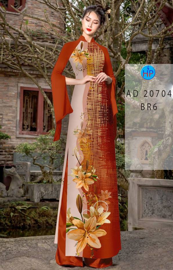 Vải Áo Dài Hoa In 3D Độc Đáo AD 20704