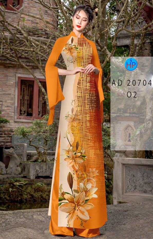 Vải Áo Dài Hoa In 3D Độc Đáo AD 20704