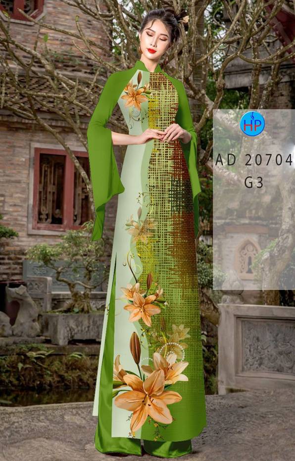 Vải Áo Dài Hoa In 3D Độc Đáo AD 20704
