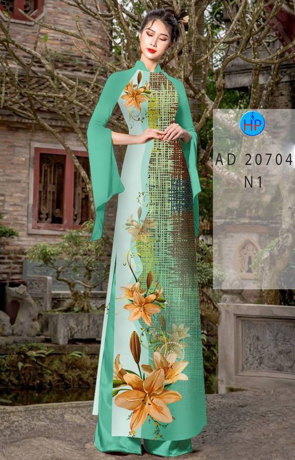 Vải Áo Dài Hoa In 3D Độc Đáo AD 20704