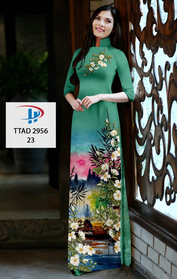 Vải Áo Dài Hoa In 3D Độc Đáo AD TTAD2956