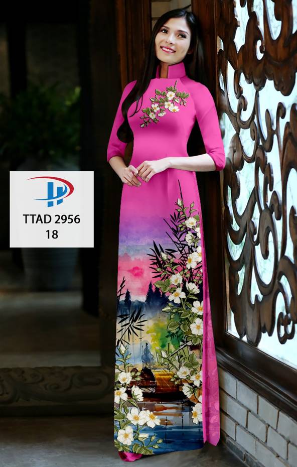 Vải Áo Dài Hoa In 3D Độc Đáo AD TTAD2956