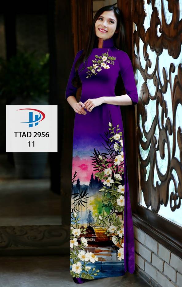 Vải Áo Dài Hoa In 3D Độc Đáo AD TTAD2956