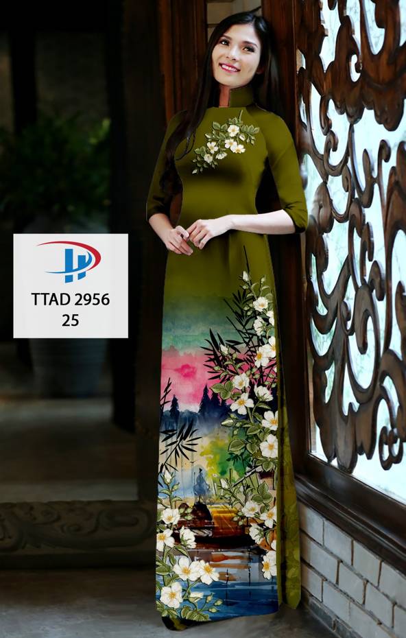 Vải Áo Dài Hoa In 3D Độc Đáo AD TTAD2956