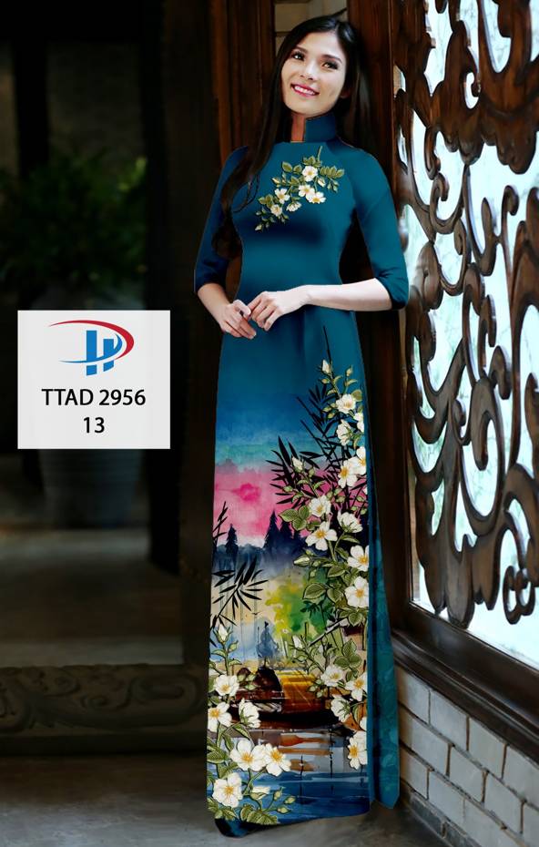 Vải Áo Dài Hoa In 3D Độc Đáo AD TTAD2956
