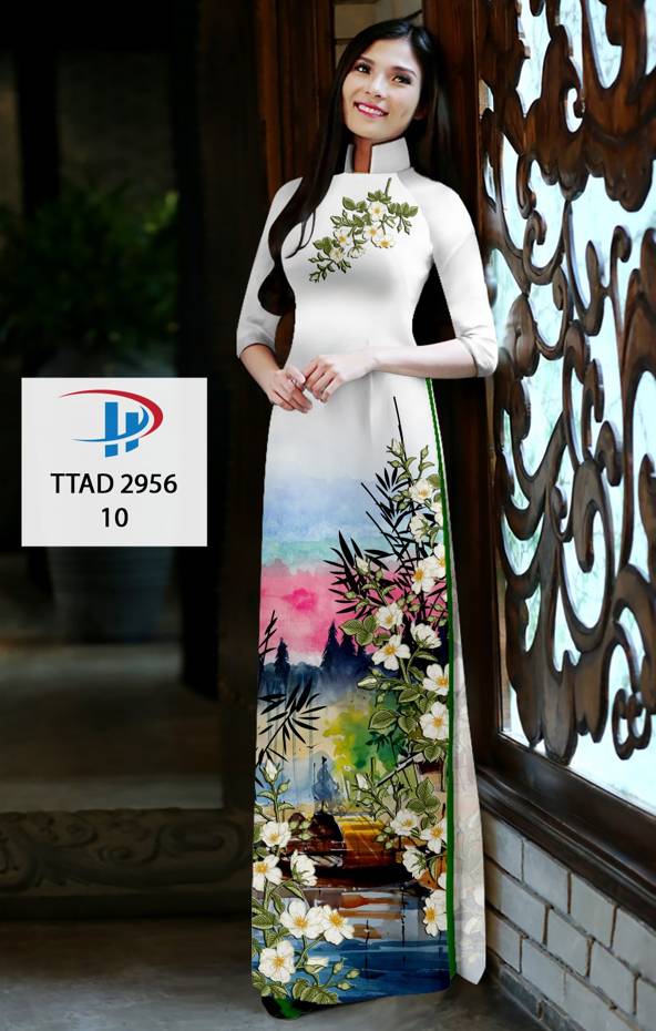 Vải Áo Dài Hoa In 3D Độc Đáo AD TTAD2956