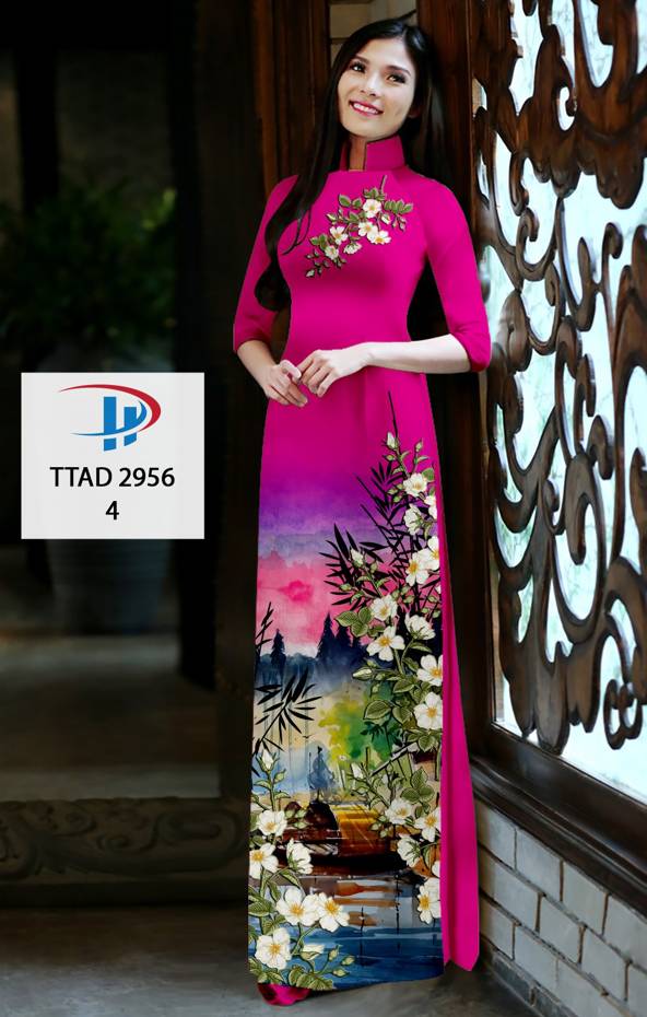 Vải Áo Dài Hoa In 3D Độc Đáo AD TTAD2956