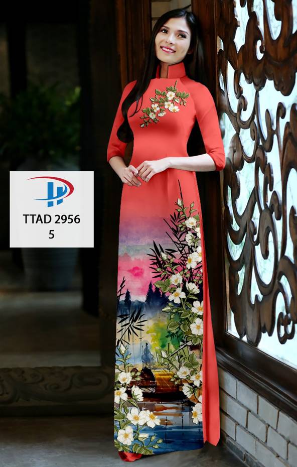 Vải Áo Dài Hoa In 3D Độc Đáo AD TTAD2956
