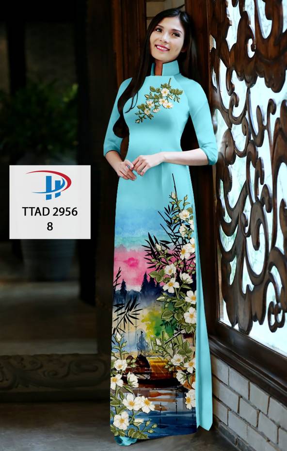 Vải Áo Dài Hoa In 3D Độc Đáo AD TTAD2956