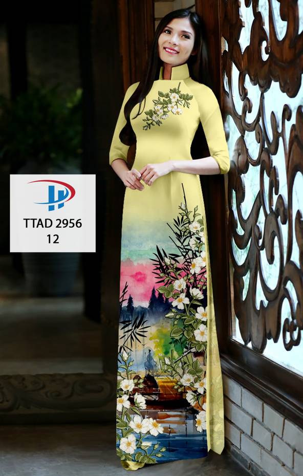 Vải Áo Dài Hoa In 3D Độc Đáo AD TTAD2956