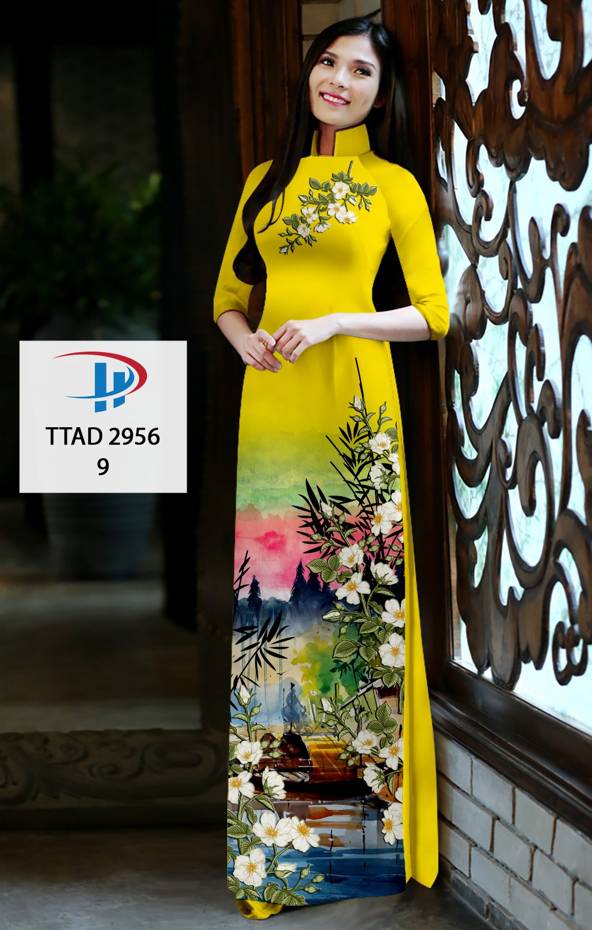 Vải Áo Dài Hoa In 3D Độc Đáo AD TTAD2956