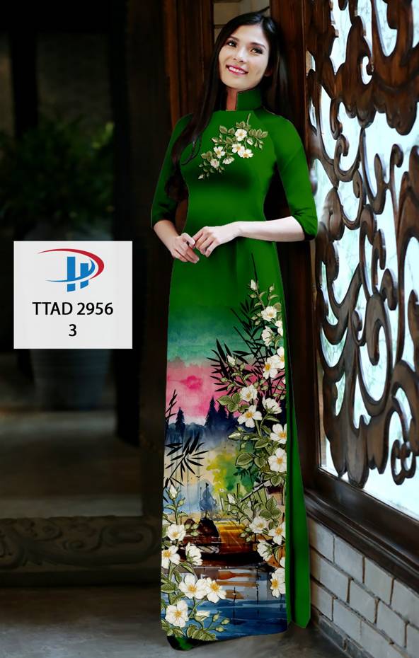 Vải Áo Dài Hoa In 3D Độc Đáo AD TTAD2956