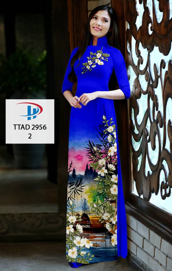 Vải Áo Dài Hoa In 3D Độc Đáo AD TTAD2956