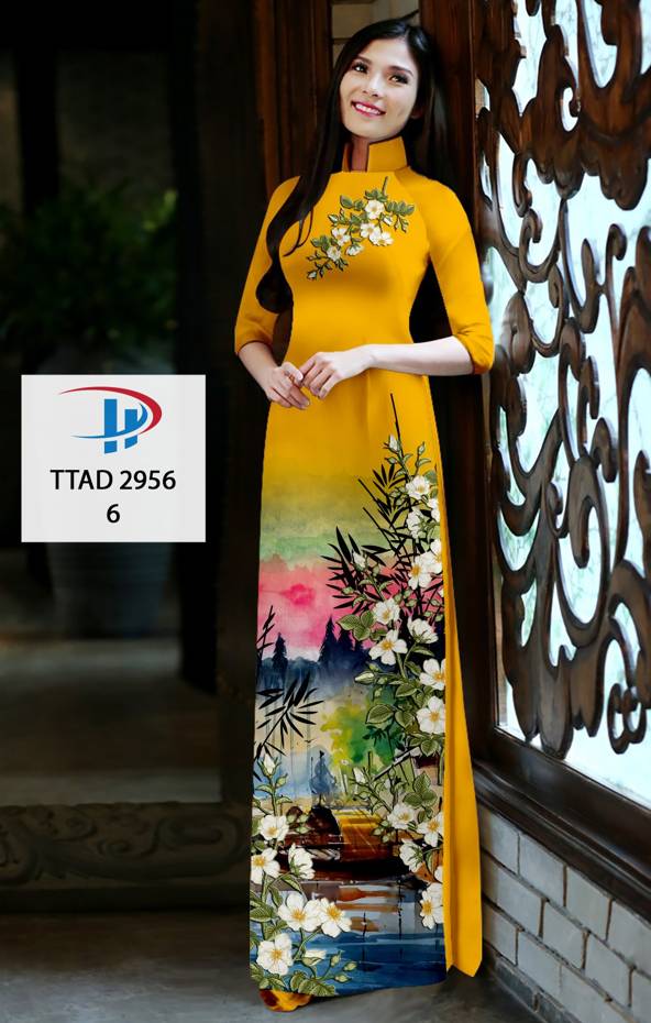 Vải Áo Dài Hoa In 3D Độc Đáo AD TTAD2956