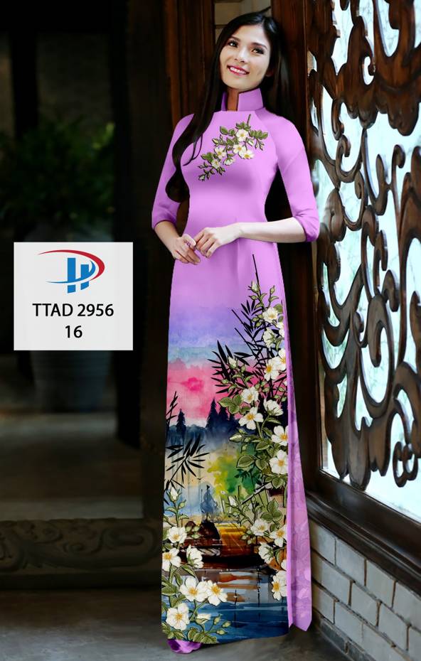 Vải Áo Dài Hoa In 3D Độc Đáo AD TTAD2956