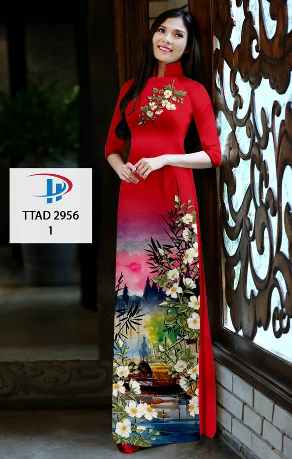 Vải Áo Dài Hoa In 3D Độc Đáo AD TTAD2956