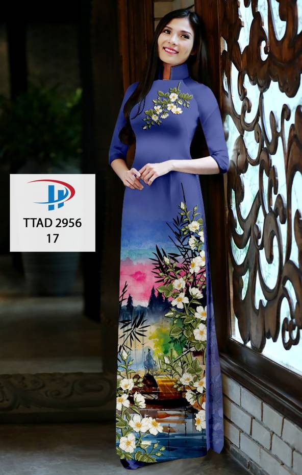 Vải Áo Dài Hoa In 3D Độc Đáo AD TTAD2956