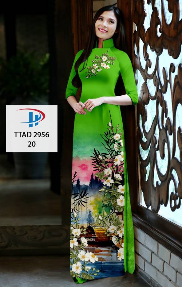 Vải Áo Dài Hoa In 3D Độc Đáo AD TTAD2956
