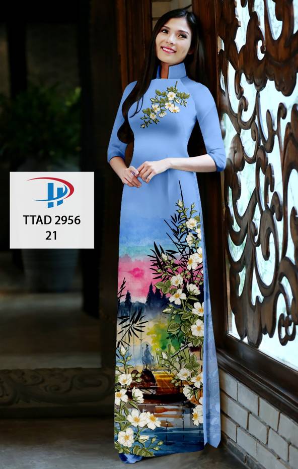 Vải Áo Dài Hoa In 3D Độc Đáo AD TTAD2956