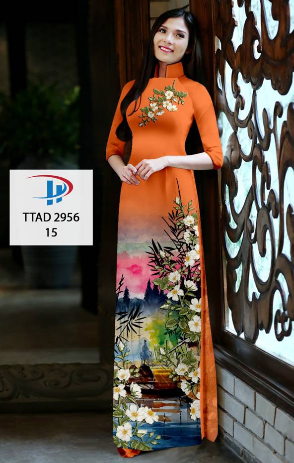 Vải Áo Dài Hoa In 3D Độc Đáo AD TTAD2956